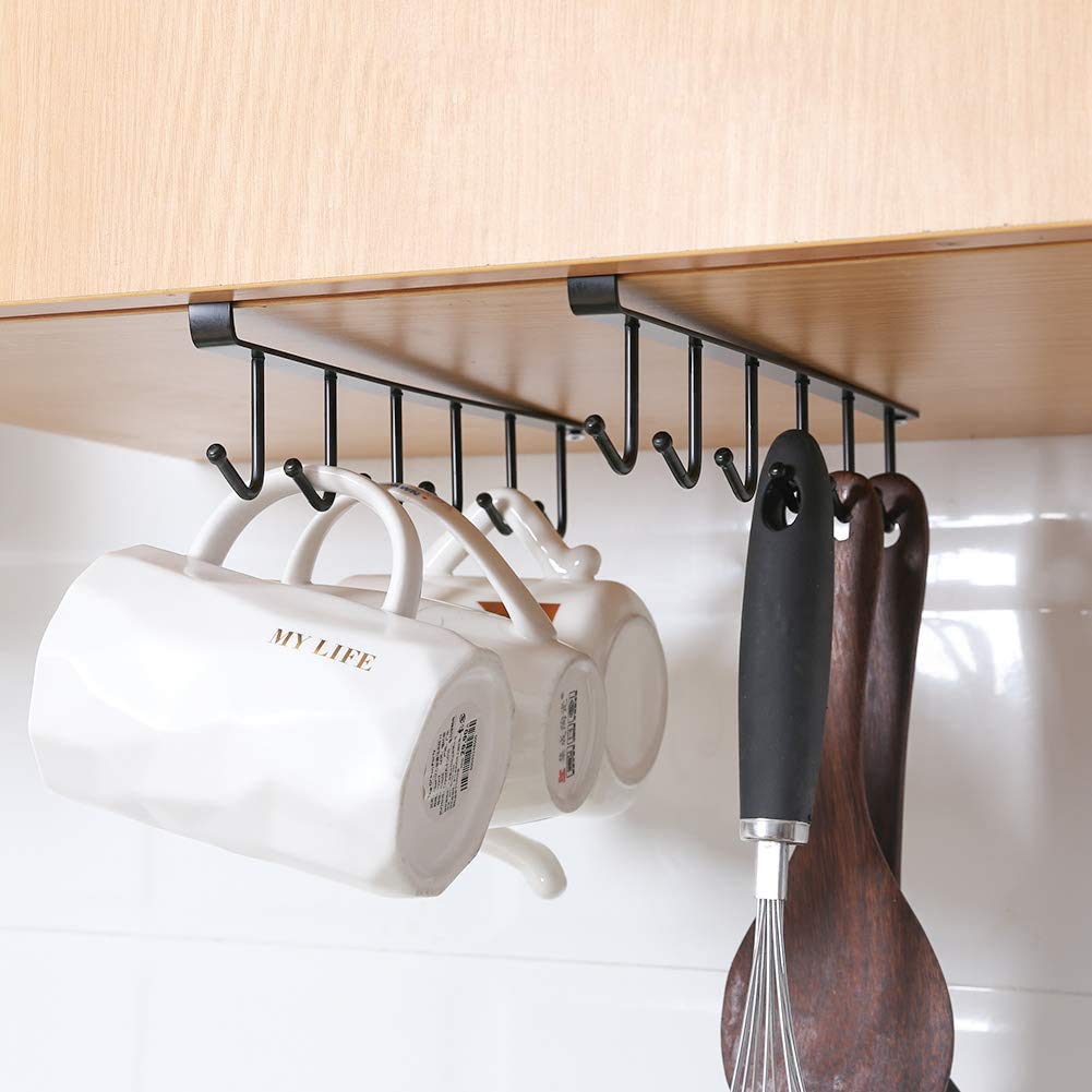 10-Hook Kitchen & Closet Organizer – Hang Cups,