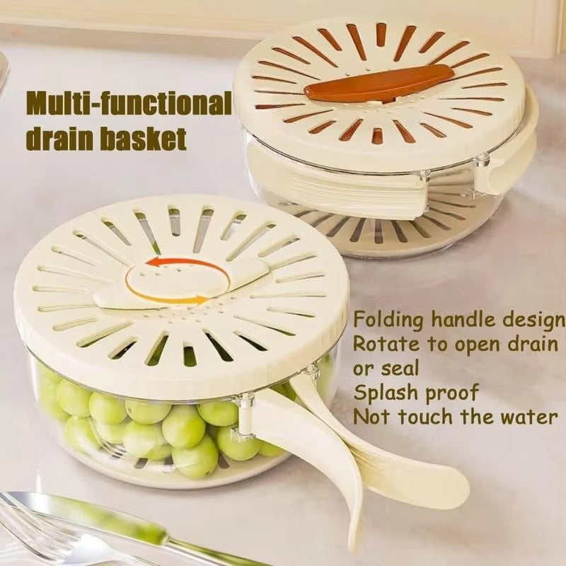 Multi-Functional Vegetable & Fruit Basket – Foldable & Drainage Ready