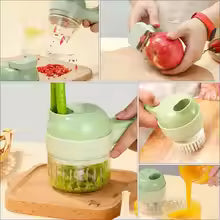 4 In 1 Handheld Rechargeable Vegetable Cutter Chopper