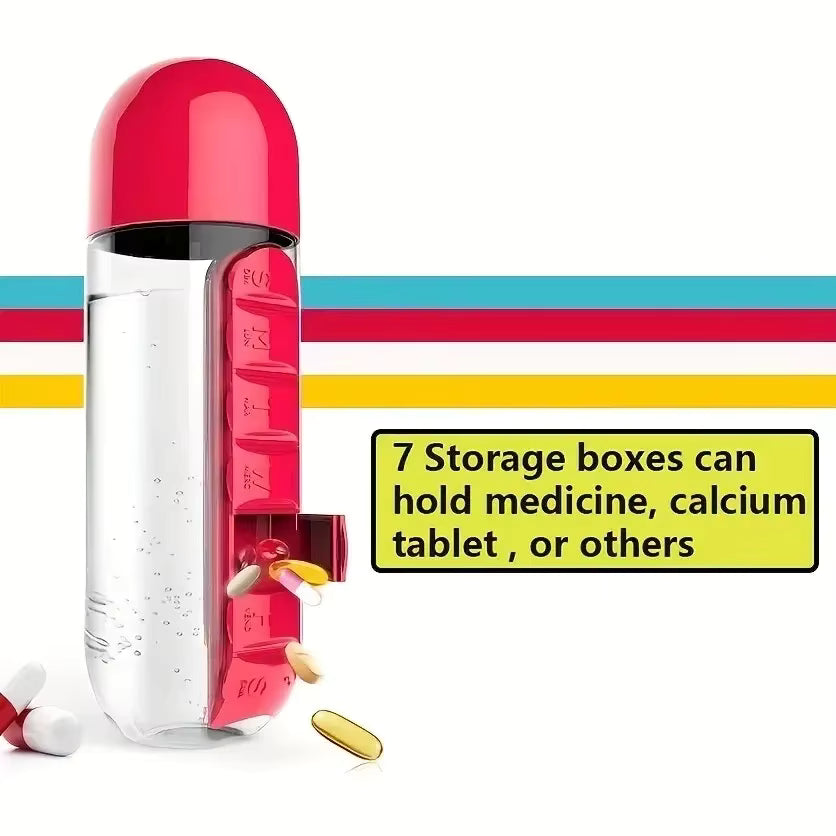 2-in-1 Medicine Organizer with Water Bottle