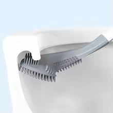 Silicone Toilet Brush with Holder & Free Hooks – Flexible & Hygienic