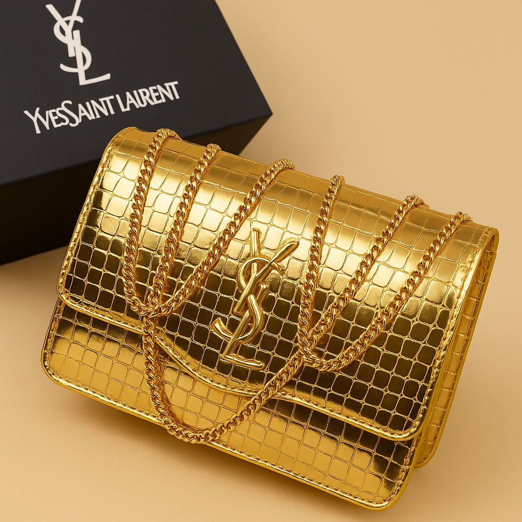 Elegant Croc Vegan Leather Crossbody Bag