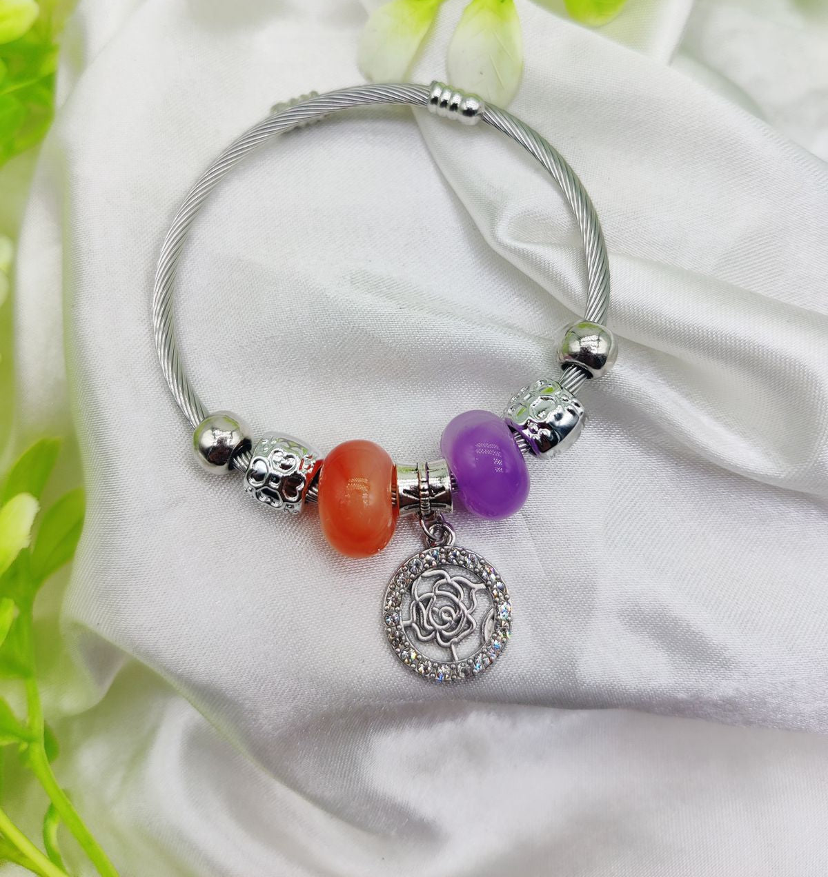 Imported Charm Bracelet with Pearl Accents