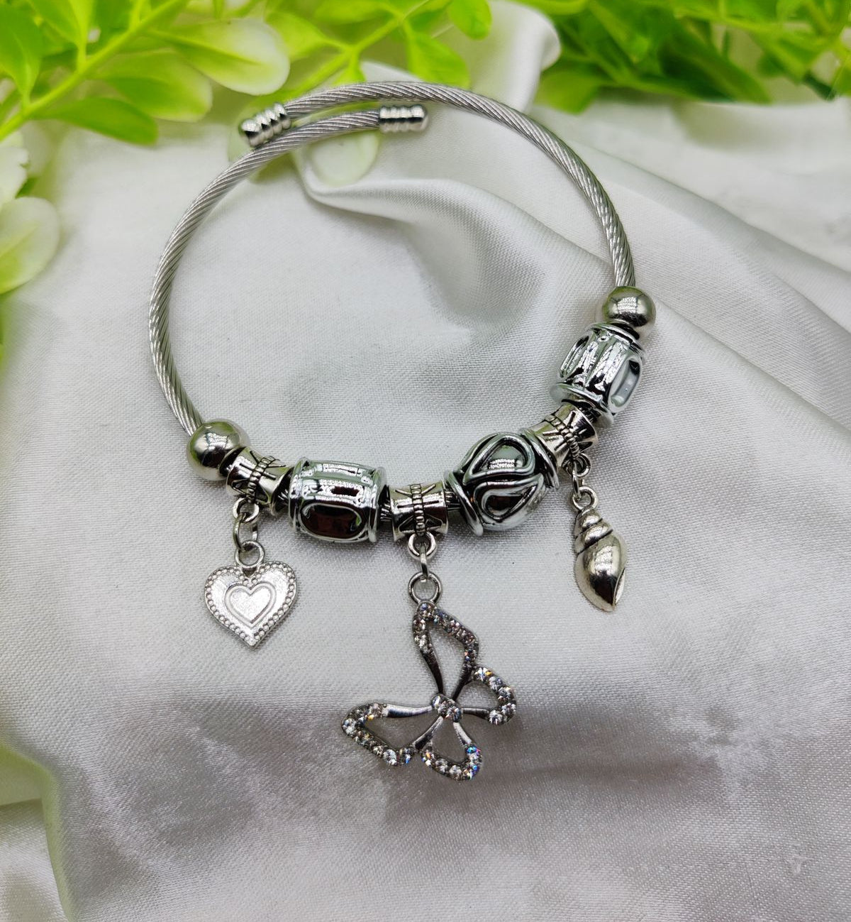 Imported Charm Bracelet with Pearl Accents