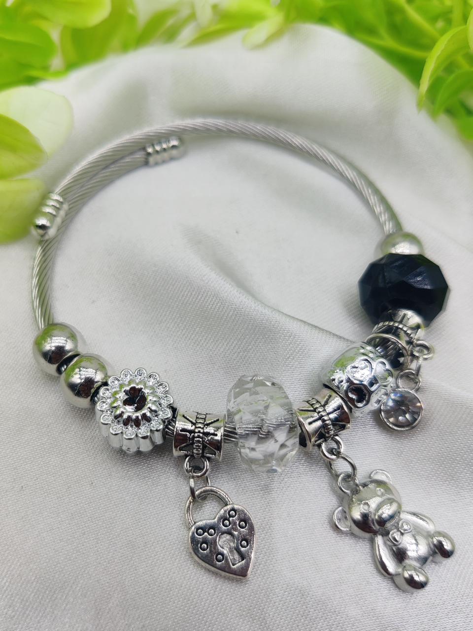 Imported Charm Bracelet with Pearl Accents
