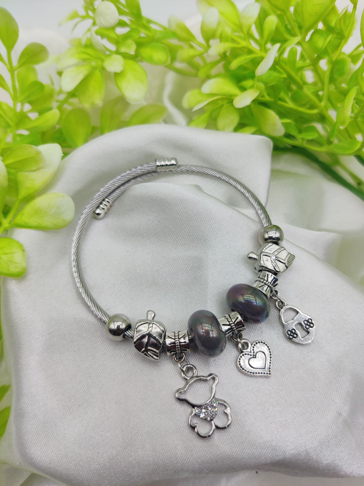 Imported Charm Bracelet with Pearl Accents