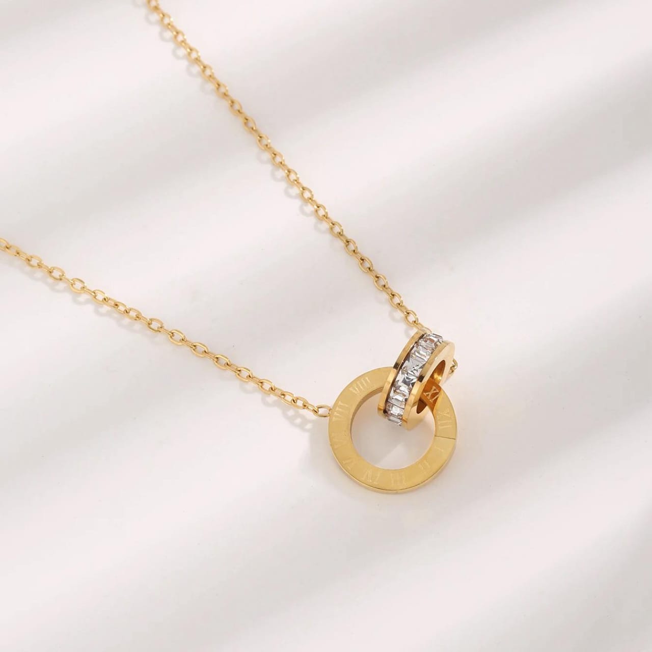 Roman Circle Stainless Steel Necklace