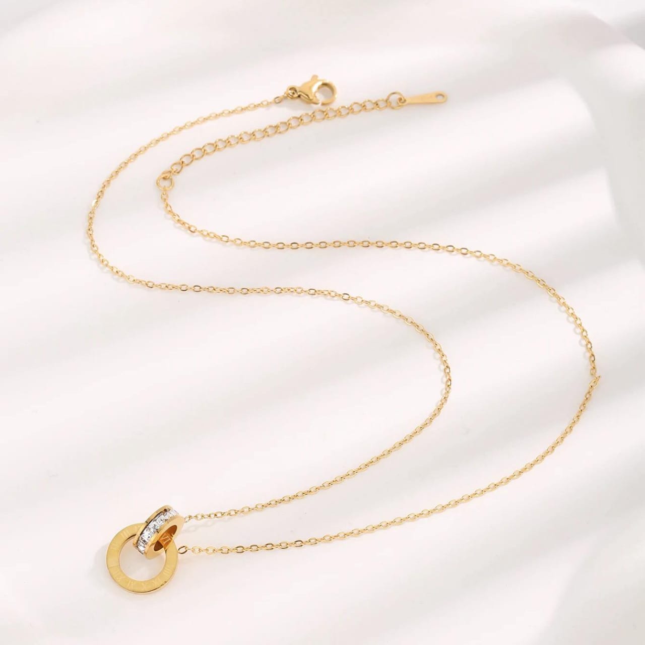 Roman Circle Stainless Steel Necklace