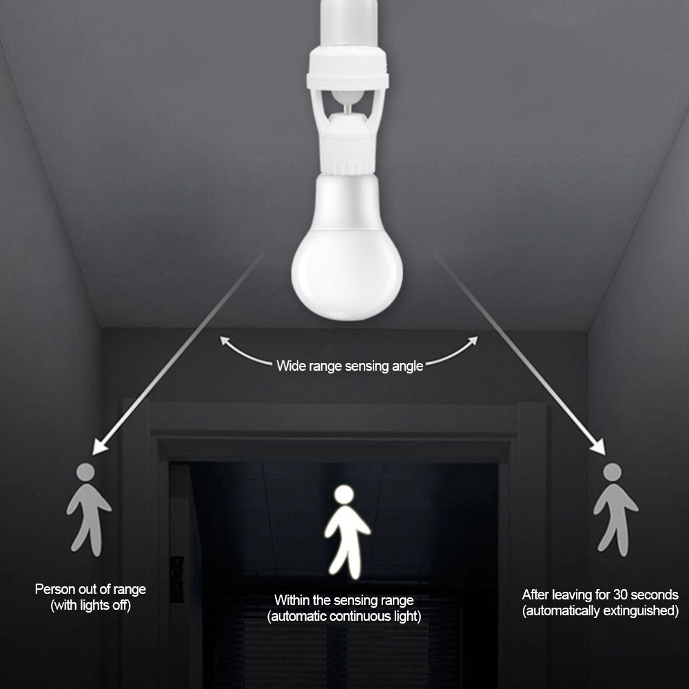 Smart Motion Sensor Lamp Holder 💡 360° Automatic On/Off